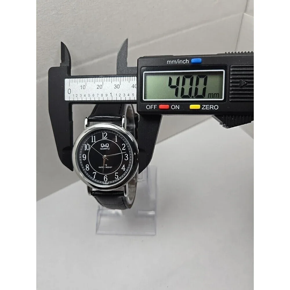 Mens Q & Q By Citizen Quartz Dress Watch Silver Black Dial 30M WR New Battery